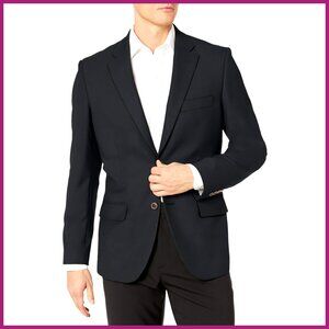 Men's Classic-Fit Button-Front Stretch Blazer Long Sleeve